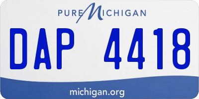 MI license plate DAP4418