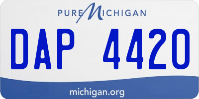 MI license plate DAP4420
