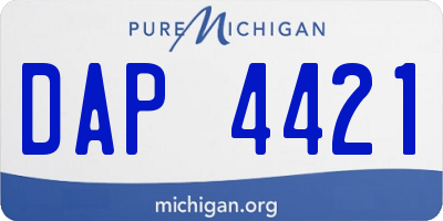 MI license plate DAP4421