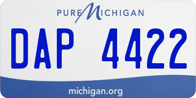 MI license plate DAP4422