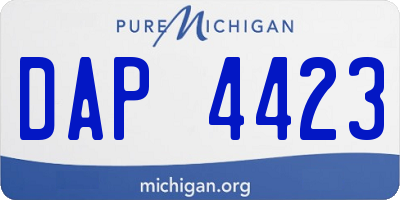 MI license plate DAP4423