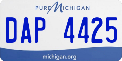 MI license plate DAP4425