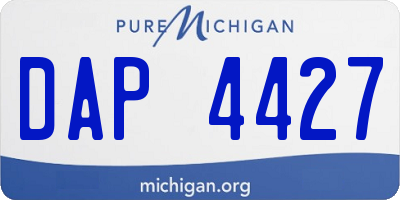 MI license plate DAP4427
