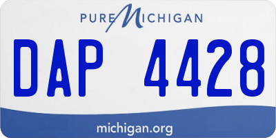 MI license plate DAP4428