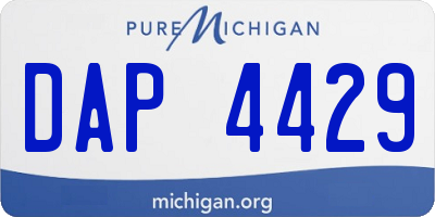 MI license plate DAP4429