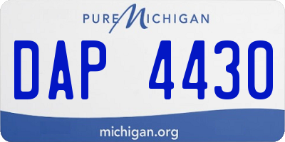 MI license plate DAP4430