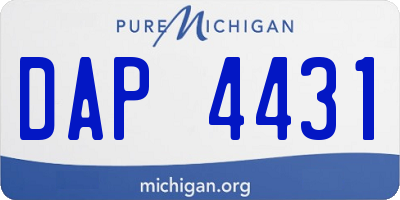 MI license plate DAP4431