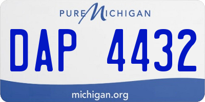 MI license plate DAP4432