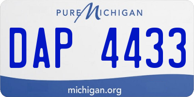 MI license plate DAP4433