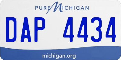 MI license plate DAP4434