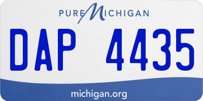 MI license plate DAP4435