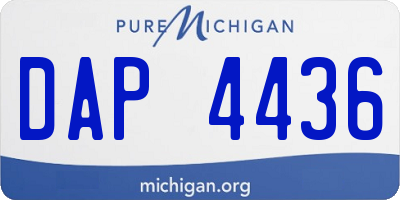MI license plate DAP4436