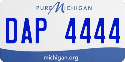 MI license plate DAP4444