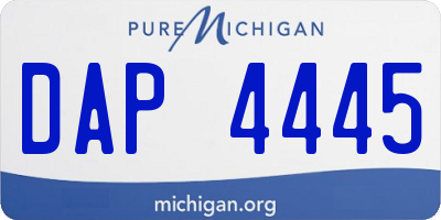 MI license plate DAP4445
