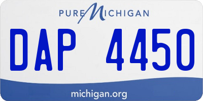 MI license plate DAP4450