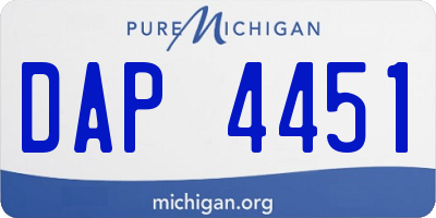 MI license plate DAP4451