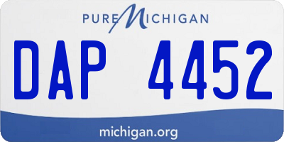 MI license plate DAP4452