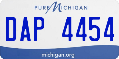 MI license plate DAP4454