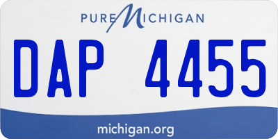 MI license plate DAP4455