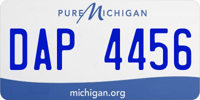 MI license plate DAP4456