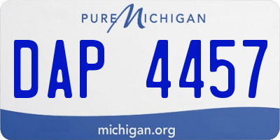 MI license plate DAP4457
