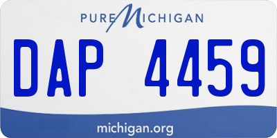 MI license plate DAP4459