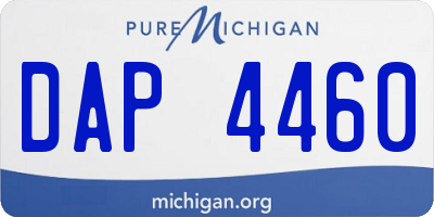 MI license plate DAP4460