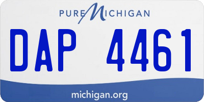 MI license plate DAP4461