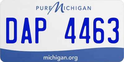 MI license plate DAP4463