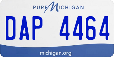 MI license plate DAP4464