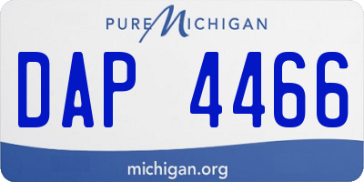 MI license plate DAP4466