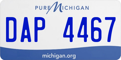 MI license plate DAP4467