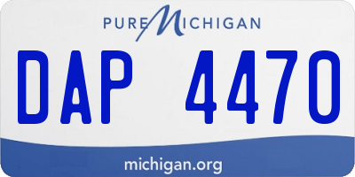 MI license plate DAP4470