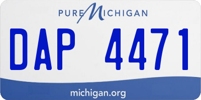 MI license plate DAP4471