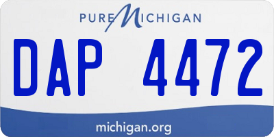 MI license plate DAP4472