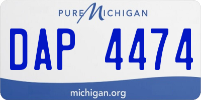 MI license plate DAP4474
