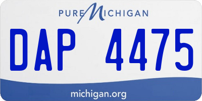 MI license plate DAP4475