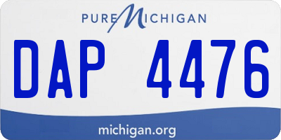 MI license plate DAP4476