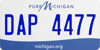 MI license plate DAP4477