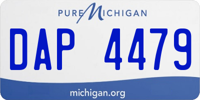 MI license plate DAP4479