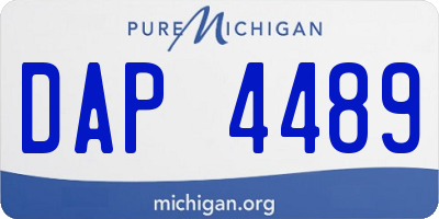 MI license plate DAP4489
