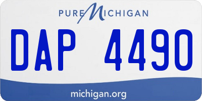 MI license plate DAP4490