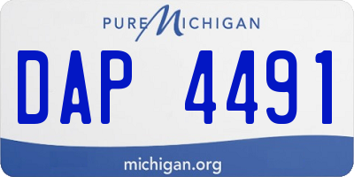 MI license plate DAP4491