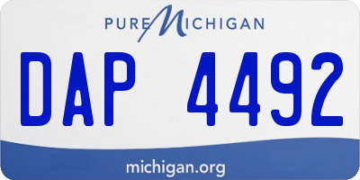MI license plate DAP4492
