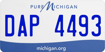 MI license plate DAP4493