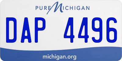 MI license plate DAP4496