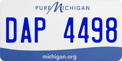 MI license plate DAP4498