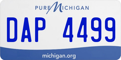 MI license plate DAP4499