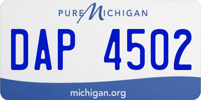 MI license plate DAP4502