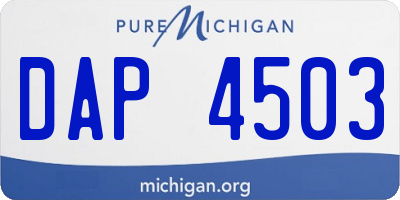 MI license plate DAP4503